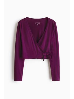 H&M - Girls Purple Sports Wrap Top With Softmove