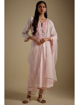 Asaga - Pink Hand Embroidery Kurta With Pant And Dupatta. (Set of 3)