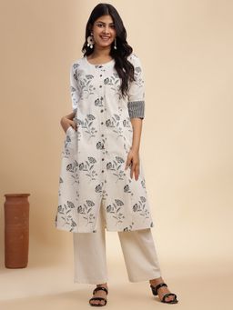 Aravalii - Chalk Mist Blossom Kurta
