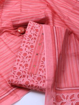 MEENA BAZAAR - Printed Cotton Blend Unstitched Salwar Suit Dress Material Piece With Dupatta