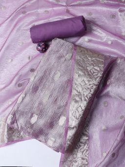 MEENA BAZAAR - Woven Tissue Unstitched Salwar Suit Dress Material With Dupatta