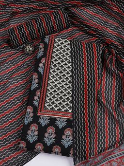 MEENA BAZAAR - Printed Cotton Blend Unstitched Salwar Suit Dress Material With Dupatta