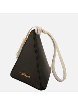 MONADAA - Womens Black Fleur Triangular Bag (S)