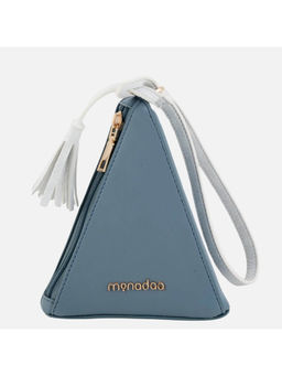MONADAA - Womens Blue Fleur Triangular Bag (S)