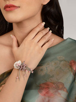 House of D'oro - Cosmos Lilac Crystal Shell Bracelet
