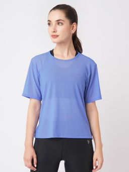 BODD ACTIVE - Vista Blue Open Back Mesh T-Shirt