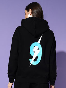 Griffel - 9 Oversized Black Hoodie Sweatshirt