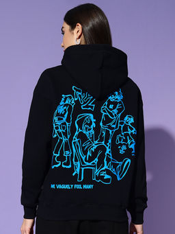 Griffel - Oversized Hoodie Black Blue Sweatshirt