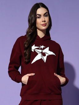 Griffel - Oversized Hoodie Maroon Sweatshirt
