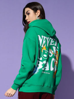 Griffel - Never Look Back Oversized Hoodie Green Sweatshirt