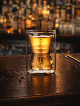 Smokey Cocktail - Clear Double Wall Male Torso Whiskey Glasses (Pack Of 2)