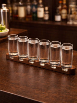 Smokey Cocktail - Clear Shot Glasses with Stand (Pack Of 6)