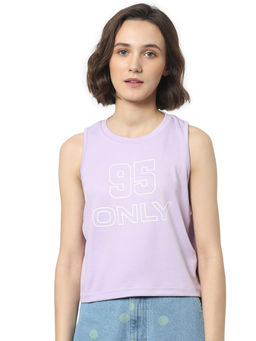 ONLY - Women Printed Lavender T-shirt