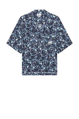 McQueen - Boxy Feather Print Hawaiian Shirt