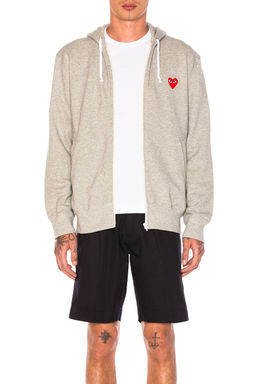 COMME des GARCONS - Red Emblem Zip Cotton Hoodie