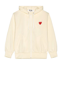 COMME des GARCONS - Zip Poly Hoodie with Red Emblem