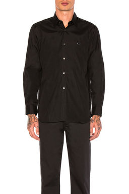 COMME des GARCONS - Small Black Emblem Cotton Button Down