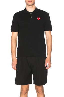 COMME des GARCONS - Cotton Polo with Red Emblem