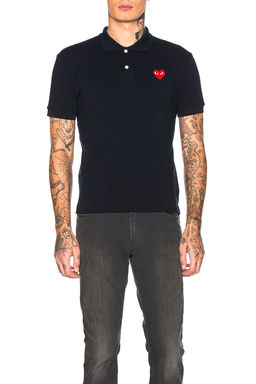 COMME des GARCONS - Cotton Polo with Red Emblem