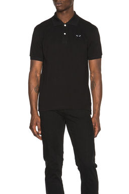 COMME des GARCONS - Cotton Polo with Black Emblem