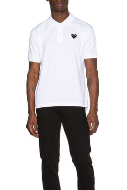 COMME des GARCONS - Cotton Polo with Black Emblem
