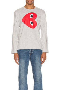 COMME des GARCONS - Sideways Heart Logo Longsleeve Tee