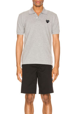 COMME des GARCONS - Cotton Polo with Black Emblem