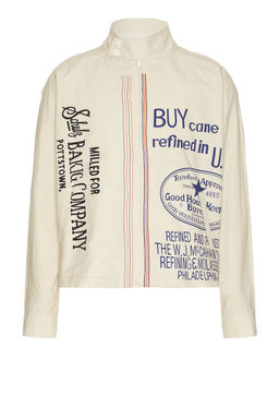 HARAGO - Printed Zipper Cropped Jacket