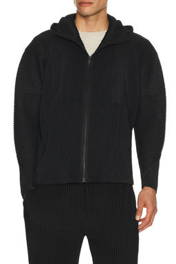 Homme Plisse Issey Miyake - Wickerwork Mesh Full Zip Hooded Jacket