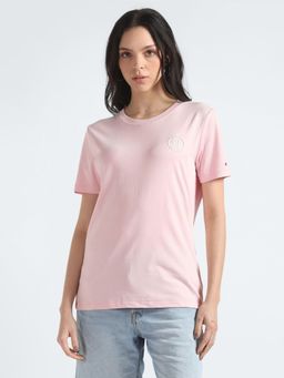 Tommy Hilfiger - Pink Solid Relaxed Fit Cotton T-Shirt