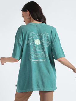 Tommy Hilfiger - Green Graphic Relaxed Fit Cotton T-Shirt