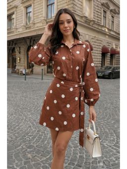 All Eyes On You - AEOY Brown Polka Skort Set