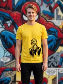 Greylongg - Yellow Men's Printed T-Shirt
