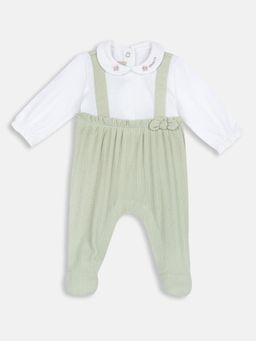 Chicco - White Blended Collar Neck Embellished Romper