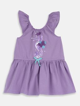 Chicco - Purple Blended Round Neck Printed Dress