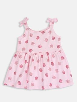 Chicco - Pink Cotton Shoulder Straps Printed Dress