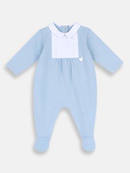 Chicco - Blue Blended Collar Neck Embellished Romper