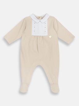 Chicco - Beige Blended Collar Neck Embellished Romper