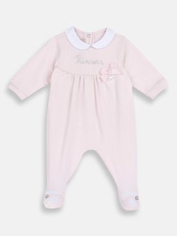 Chicco - Pink Blended Collar Neck Embellished Romper