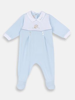 Chicco - Blue Blended Collar Neck Embellished Romper