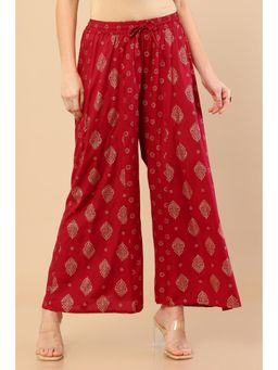Soch - Maroon Rayon Printed Palazzo with Damask Motifs