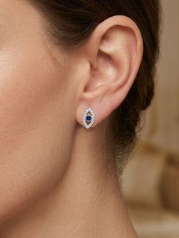 CARATIRO - Women 925 Sterling Silver Moissanite Diamond Evil Eye Stud Earrings