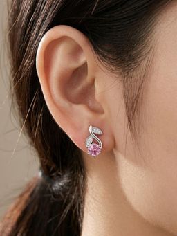 CARATIRO - Women 925 Sterling Silver Multi-Color Floral Vine Stud Earrings