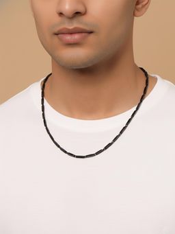 NVR - Men's Black Toned Silver Plated Chain