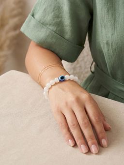 NVR - White Crystal Evil Eye Bracelet