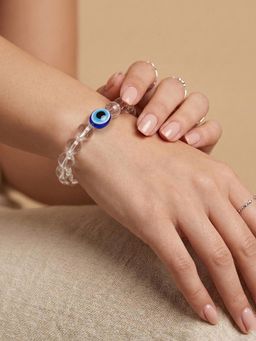 NVR - White Crystal Evil Eye Bracelet