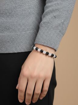 NVR - Black and White Beaded Bracelet