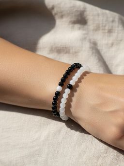 NVR - Black and White Crystal Beaded Bracelet