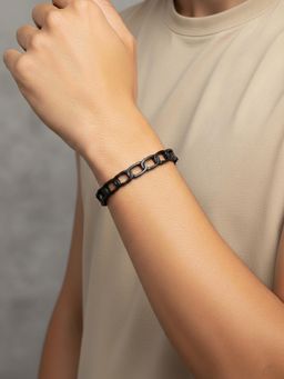 NVR - Men's Rhodium Plated Cuff Bracelet