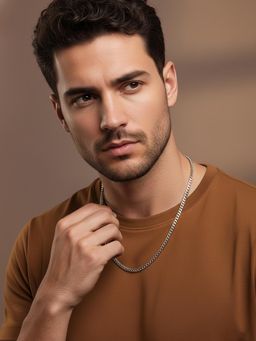 NVR - Men's Silver Plated Stainless Steel Chain